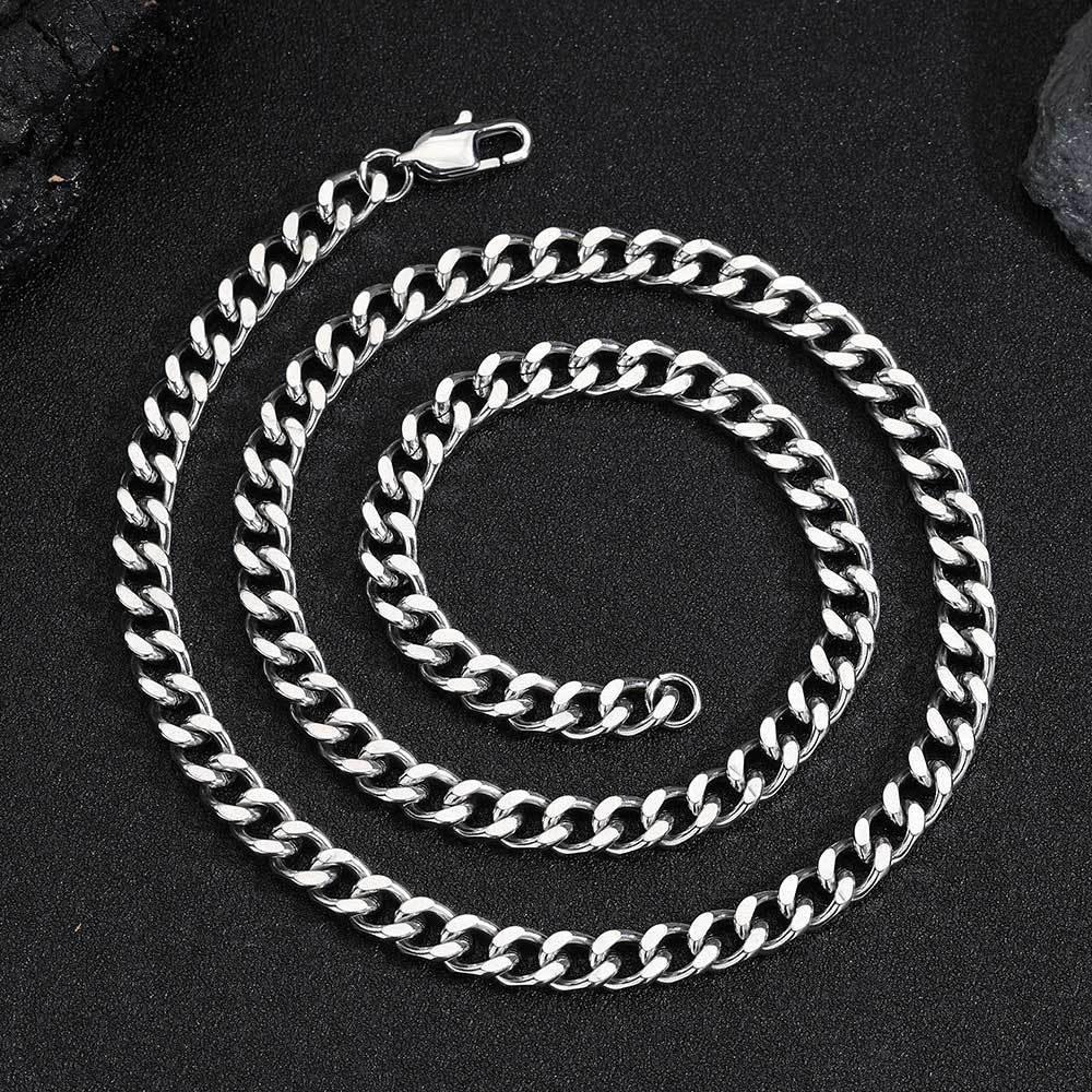 6mm Four-Sided Cut Cuban Chain Necklace with Box Clasp for Men | Caratix Jewelry - CaratixJewelry